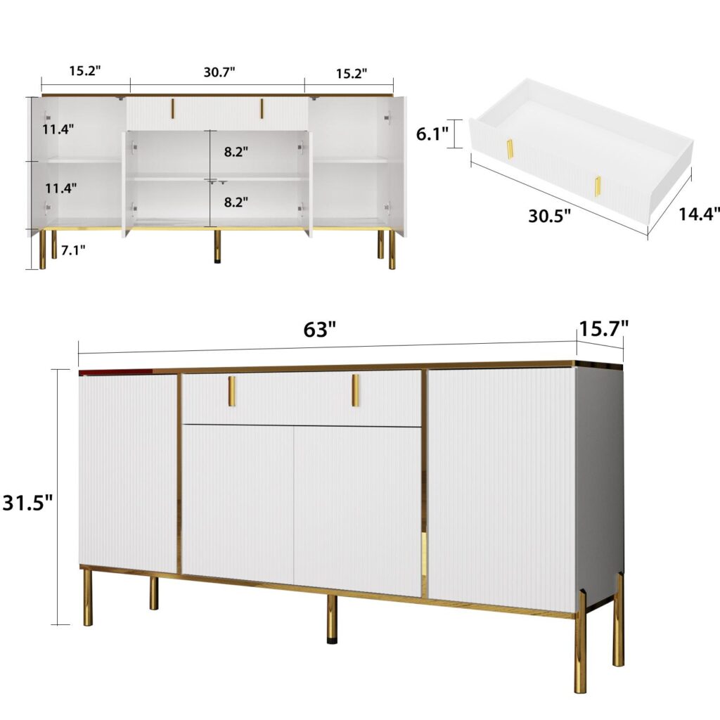 63″ Modern Sideboard Buffet Cabinet