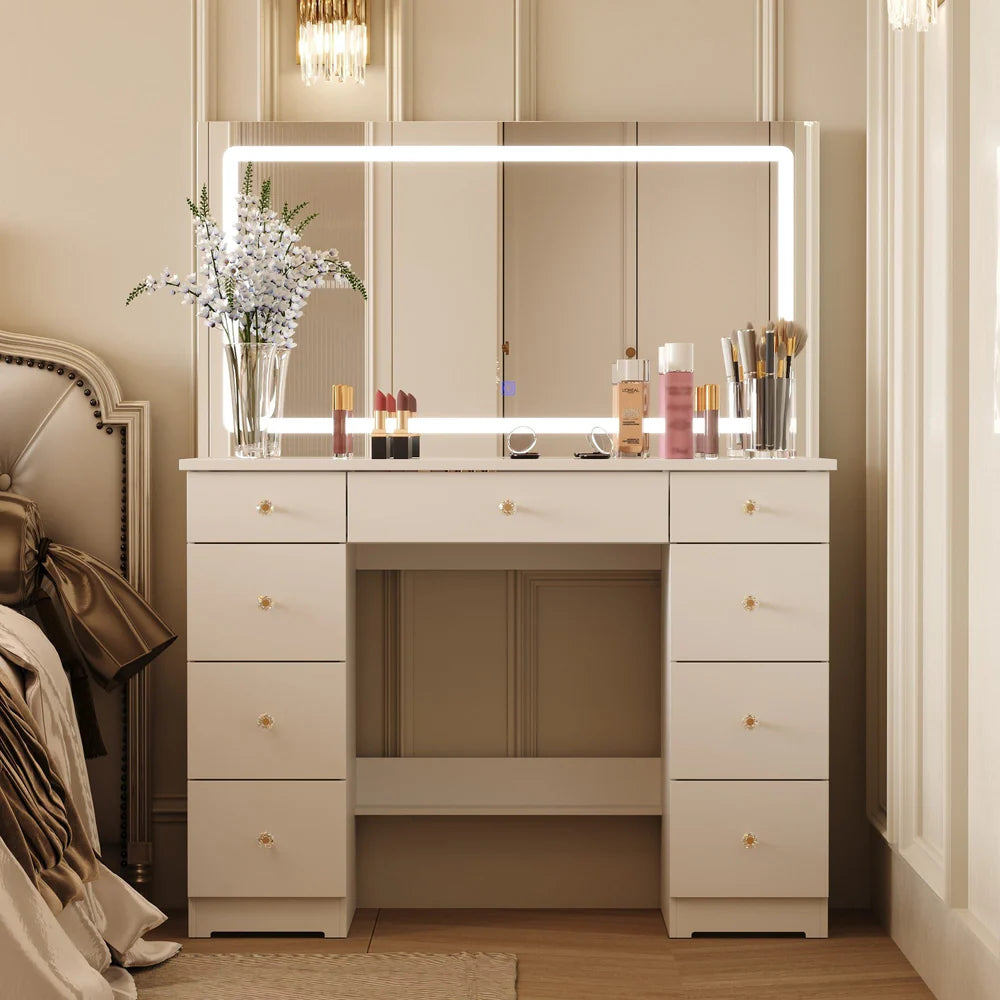 White Modern Makeup Vanity