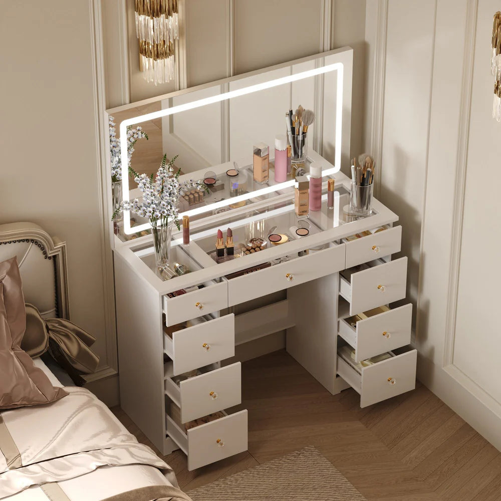 White Modern Makeup Vanity