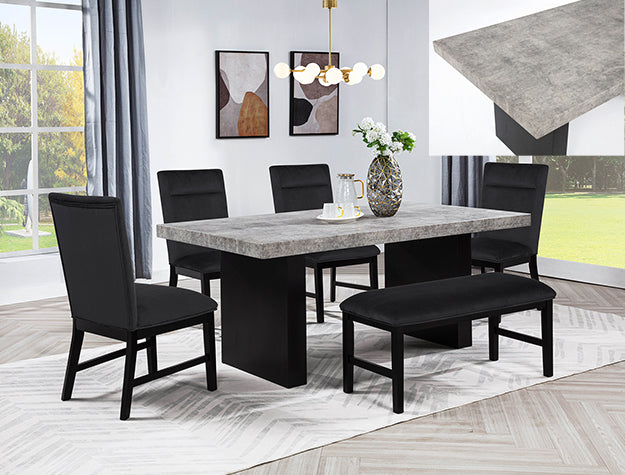 SEBASTIAN DINING GROUP BLACK 6 pc