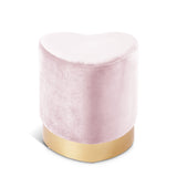 Heart Velvet Ottoman | Stool