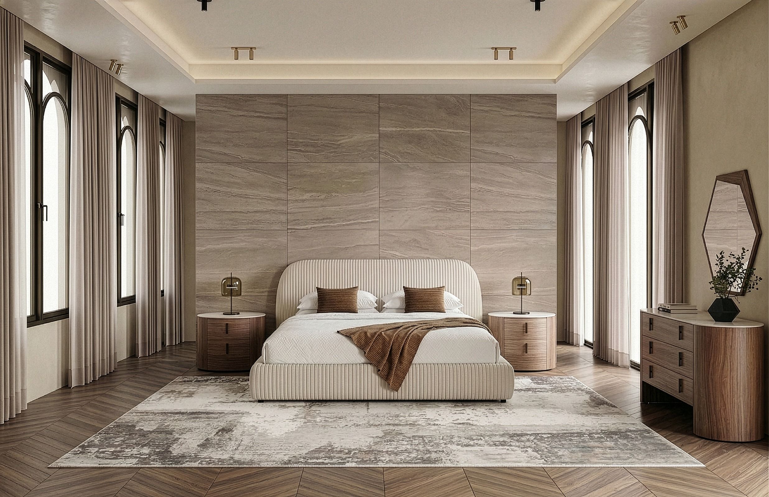 Walnut 4-Piece Bedroom Set
