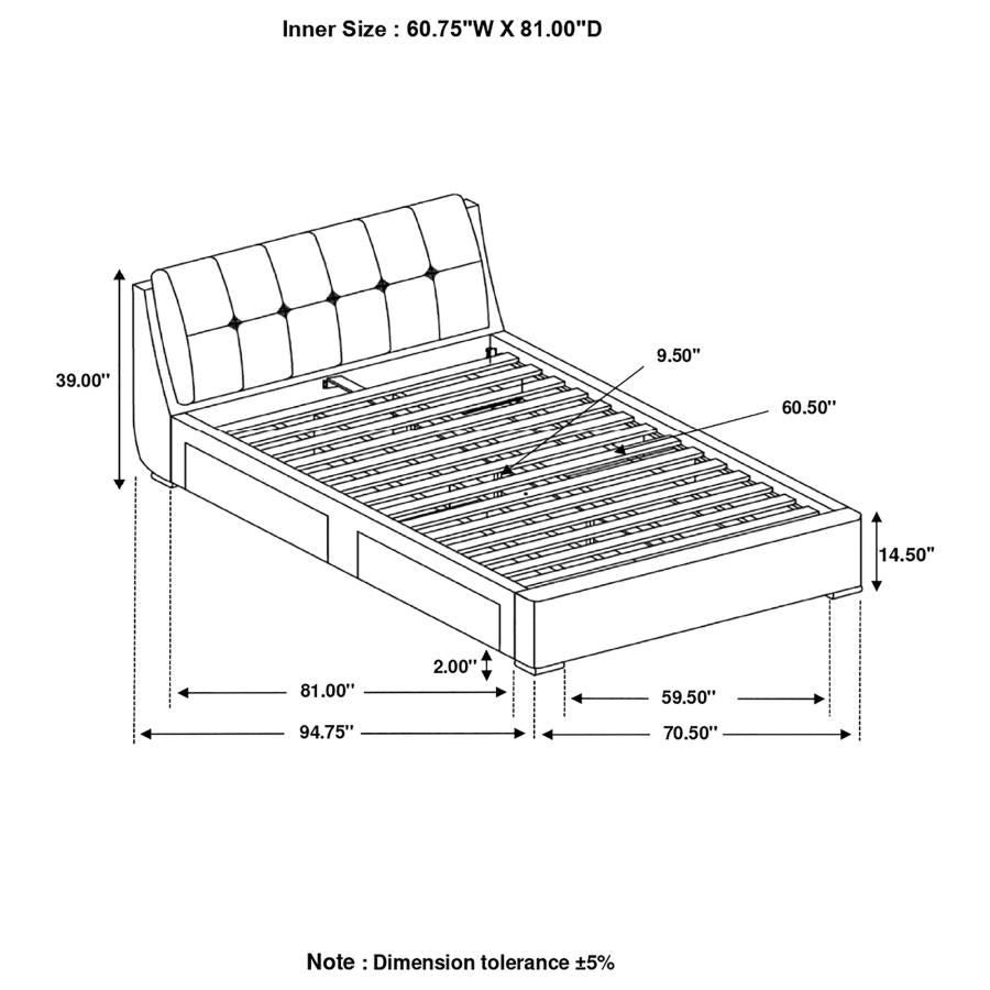 Fenbrook Queen Tufted Upholstered Storage Bed Grey