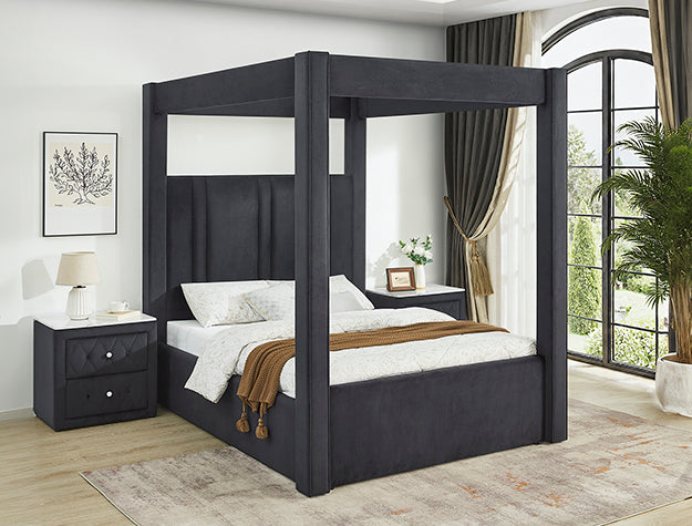 JAYLA CANOPY BED BLACK