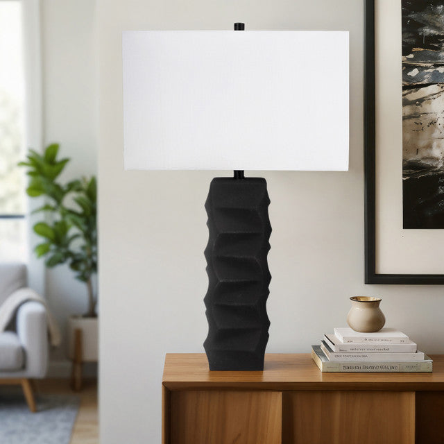 Tall Contemporary Table Lamp, Black