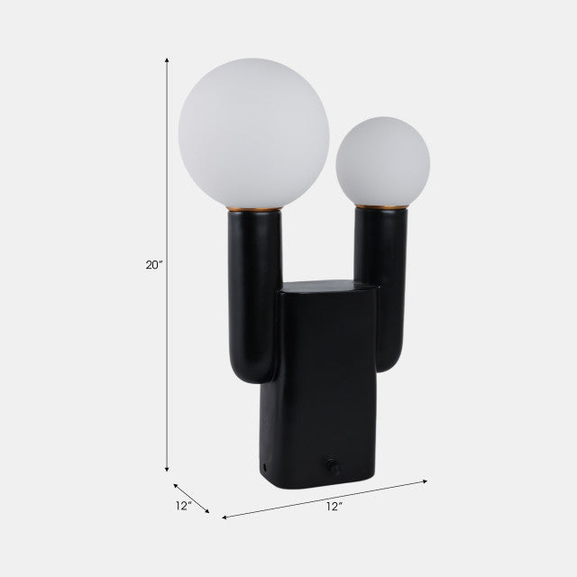 Double Head Totem Lamp With Base Switch, Bl