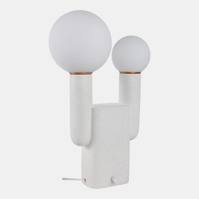 Double Head Totem Lamp With Base Switch, Wh