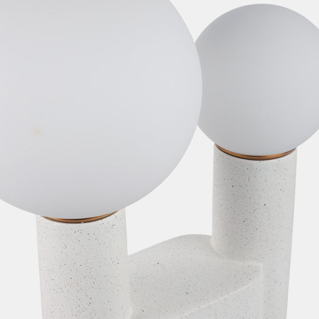 Double Head Totem Lamp With Base Switch, Wh