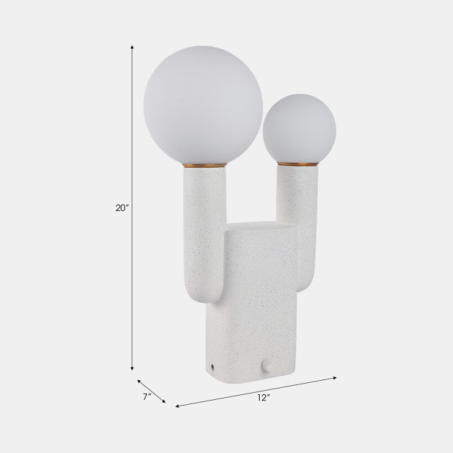 Double Head Totem Lamp With Base Switch, Wh