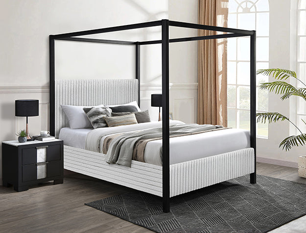 CORA CANOPY BED LIGHT GREY