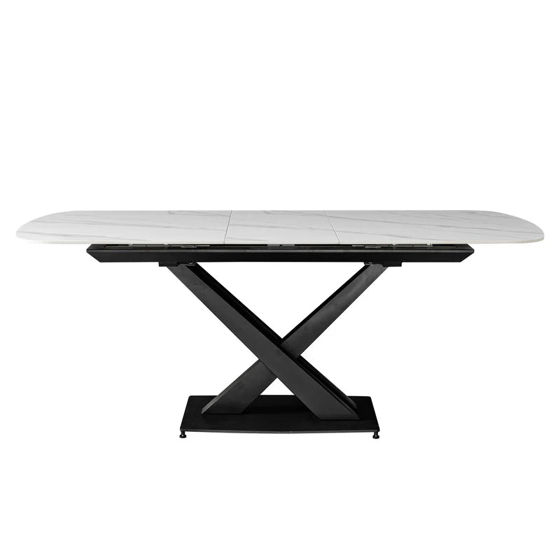 Extendable dining table with sintered stone top- TABLE ONLY