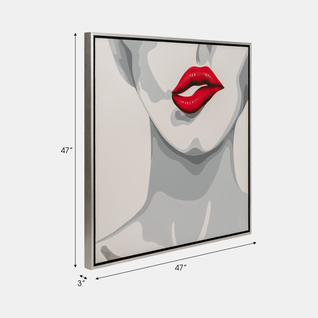 Hand Painted Lip Bite, White