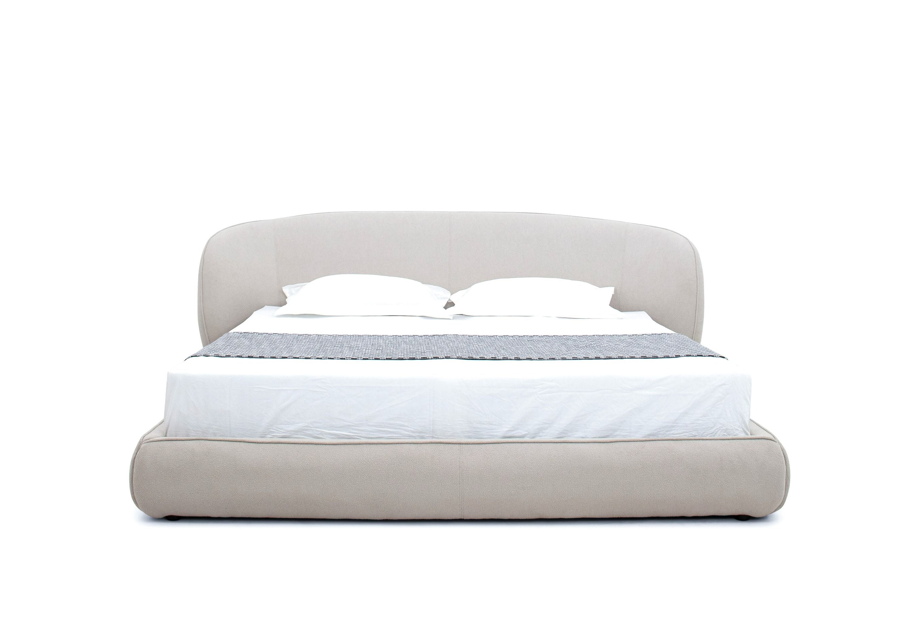 Modrest Lambert - Modern Beige Fabric Upholstered Bed| Queen