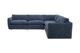 Divani Casa Kinsey - Modern Blue Fabric Modular Sectional Sofa