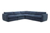 Divani Casa Kinsey - Modern Blue Fabric Modular Sectional Sofa