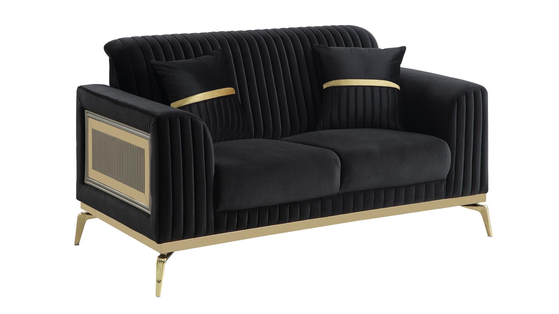 Antigua 2 Pc Living Room Set in Black
