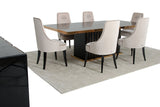 A&X Talin Modern Black & Rosegold Dining Set