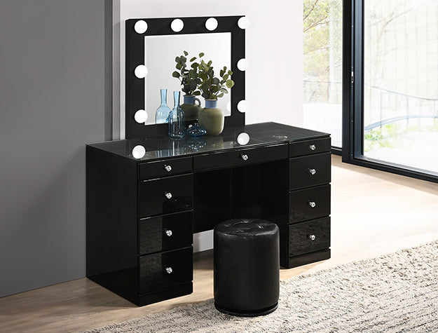 AVERY/LUXO VANITY BLACK- DESK ONLY