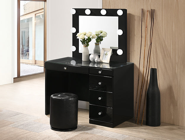 MORGAN/LUXO VANITY BLACK- DESK ONLY