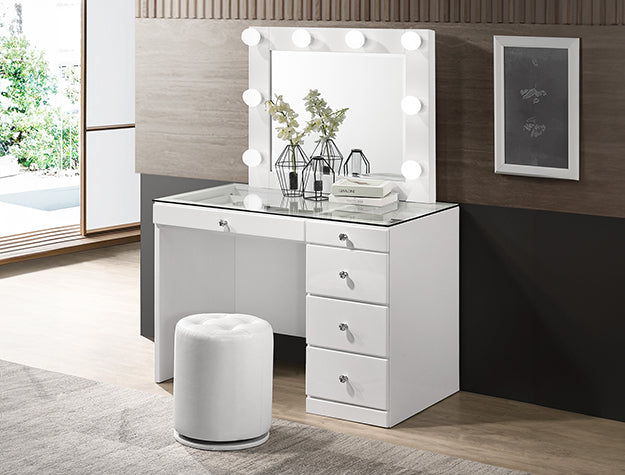 MORGAN/LUXO VANITY WHITE- DESK ONLY