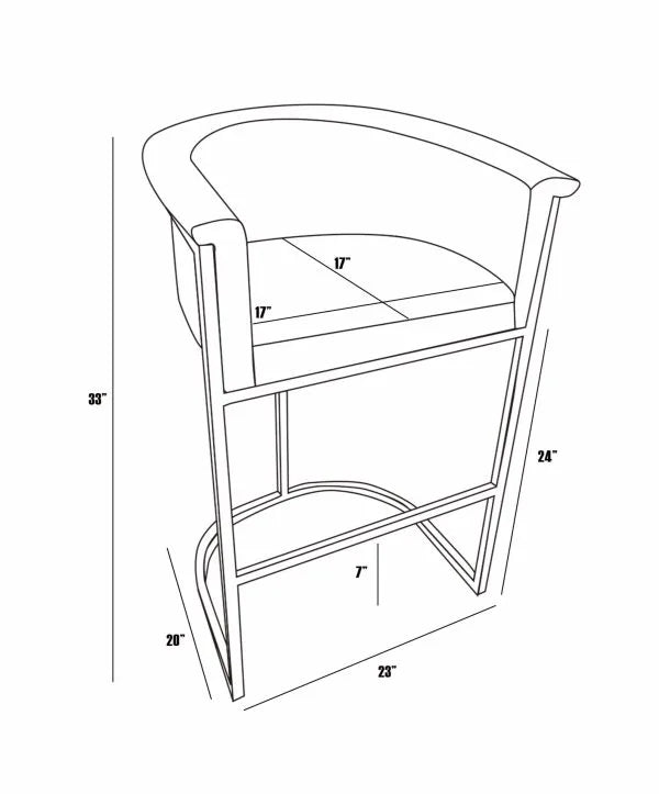 Set of 2 Leathaire Counterheight Chairs