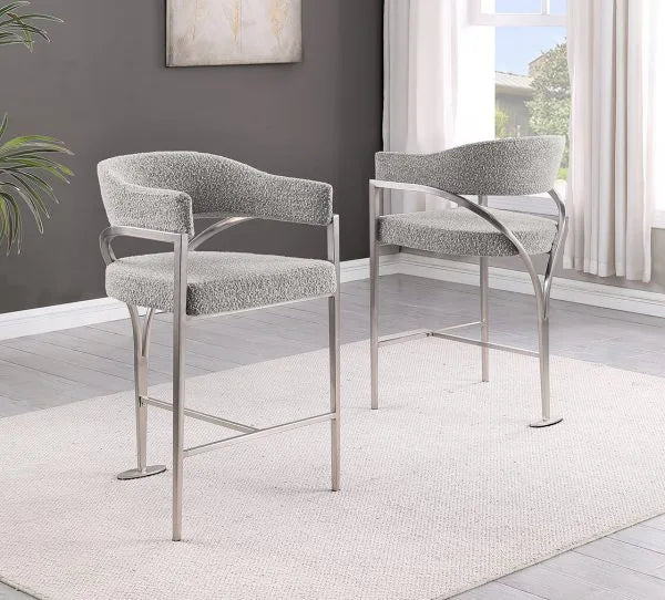 Counterheight Chairs in Boucle Fabric