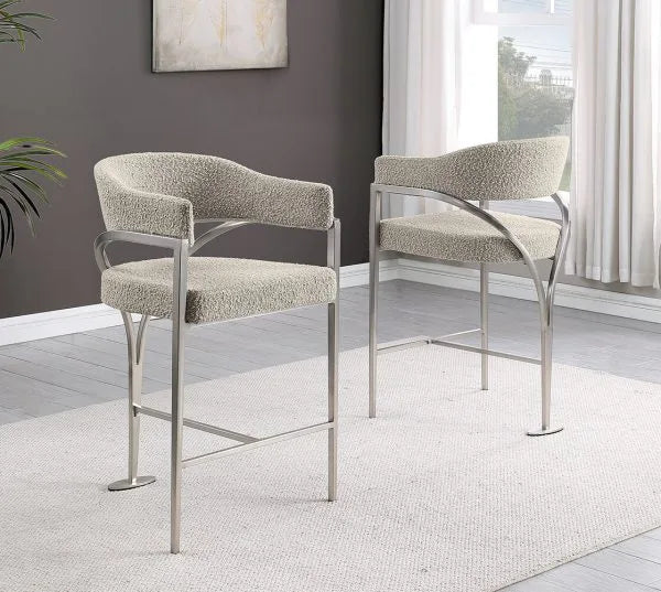 Counterheight Chairs in Boucle Fabric