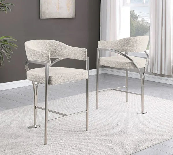 Counterheight Chairs in Boucle Fabric