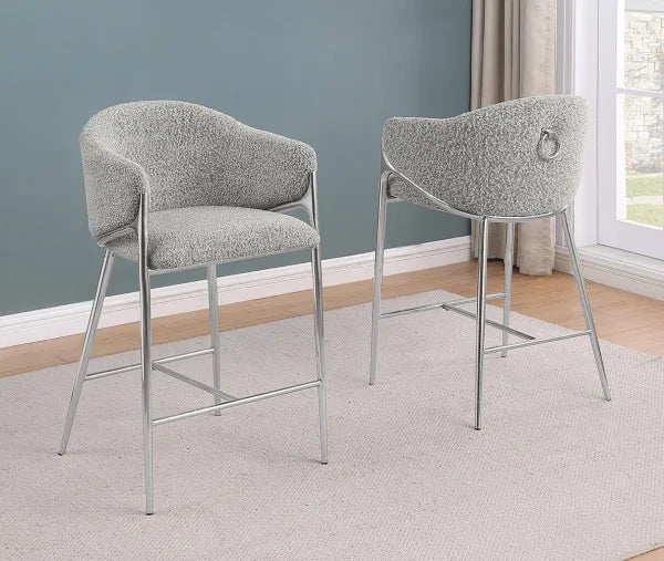Teddy Boucle Fabric Counterheight Chairs