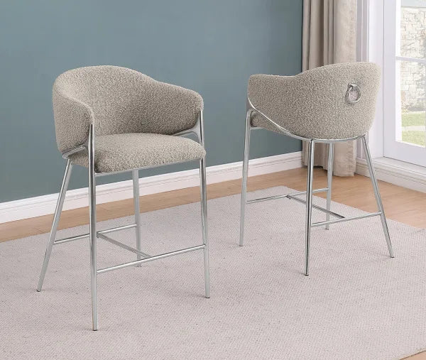 Teddy Boucle Fabric Counterheight Chairs