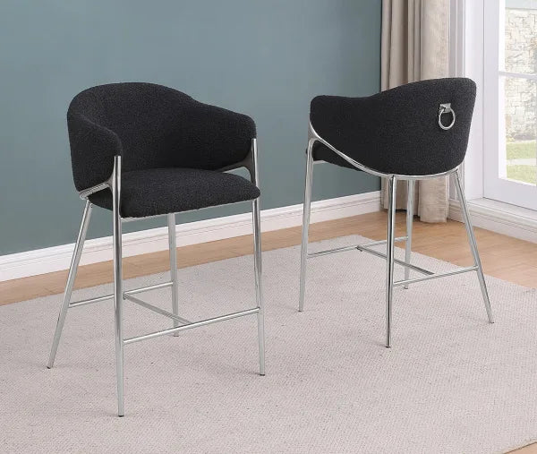 Teddy Boucle Fabric Counterheight Chairs