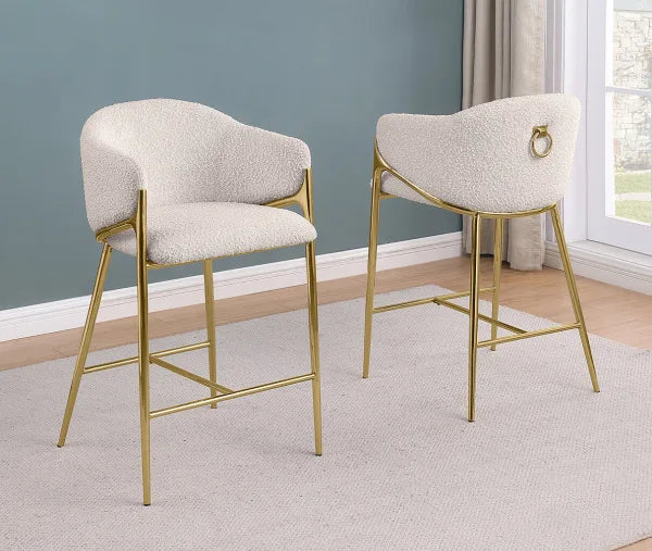 Teddy Boucle Fabric Counterheight Chairs