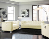 Chaviano Upholstered Tufted Living Room Set Pearl White