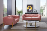 Divani Casa Aiken - Modern Salmon Velvet Sofa #76750