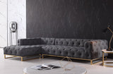 Divani Casa Willa - Modern Grey Fabric Left Facing Sectional Sofa