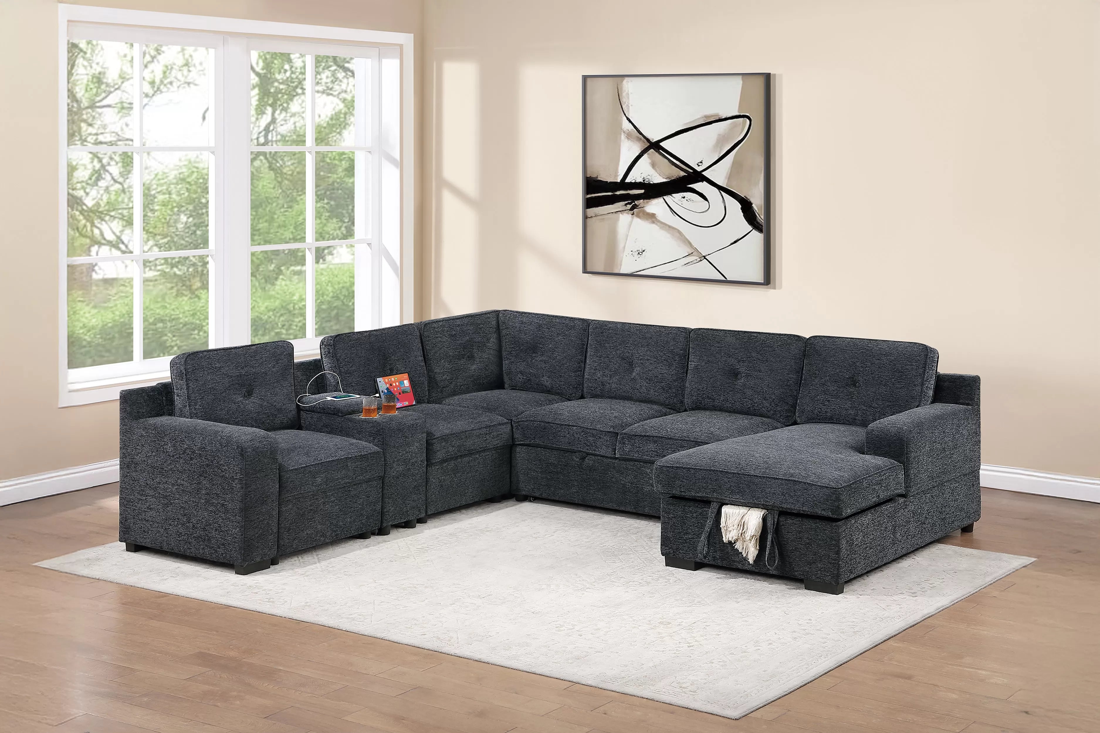 4-Piece Convertible Sectional