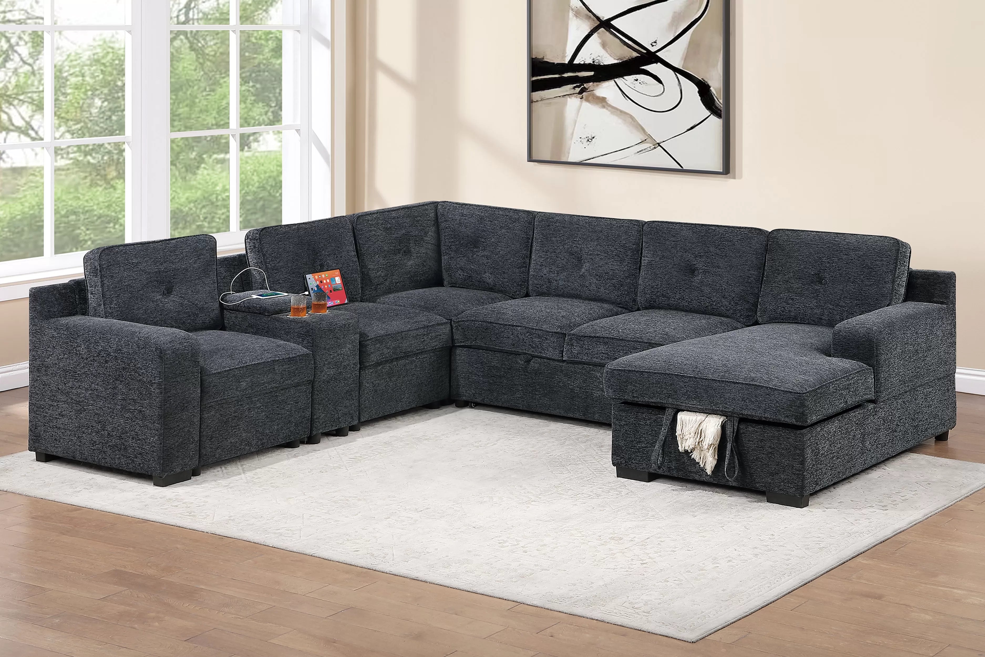 4-Piece Convertible Sectional