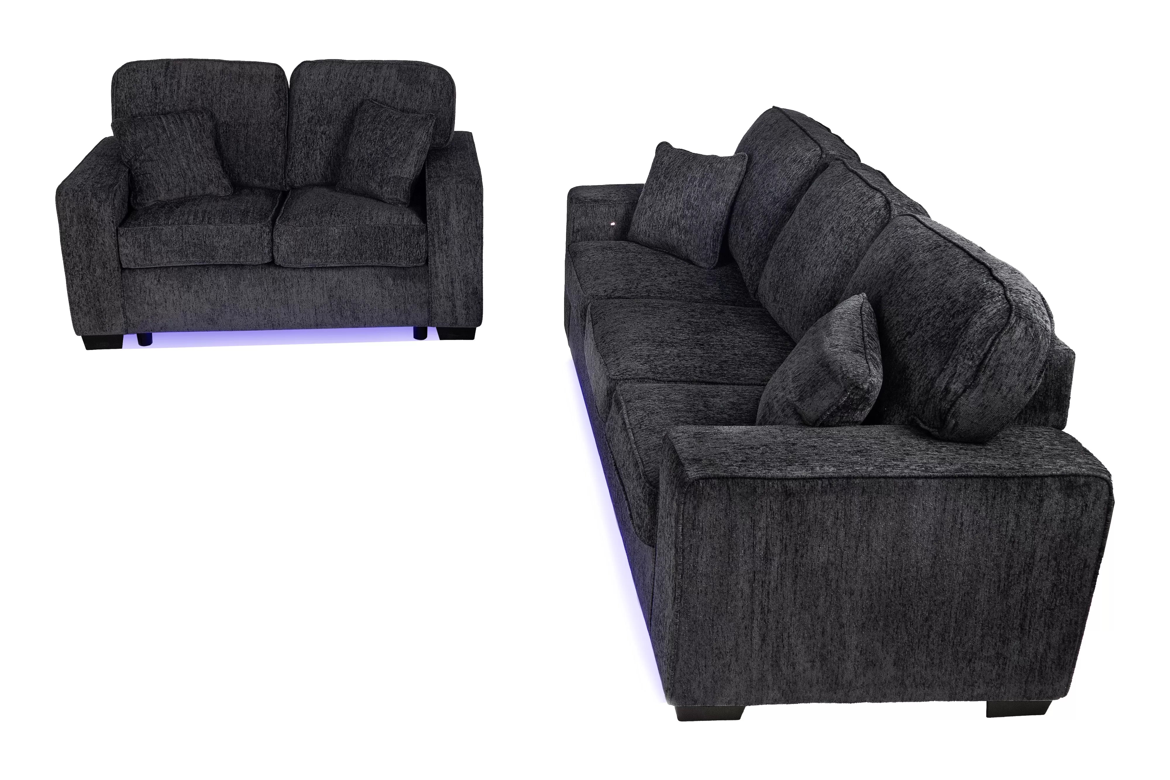 2-Piece Sofa Set-Built-In LED Lights Sofa & Loveseat