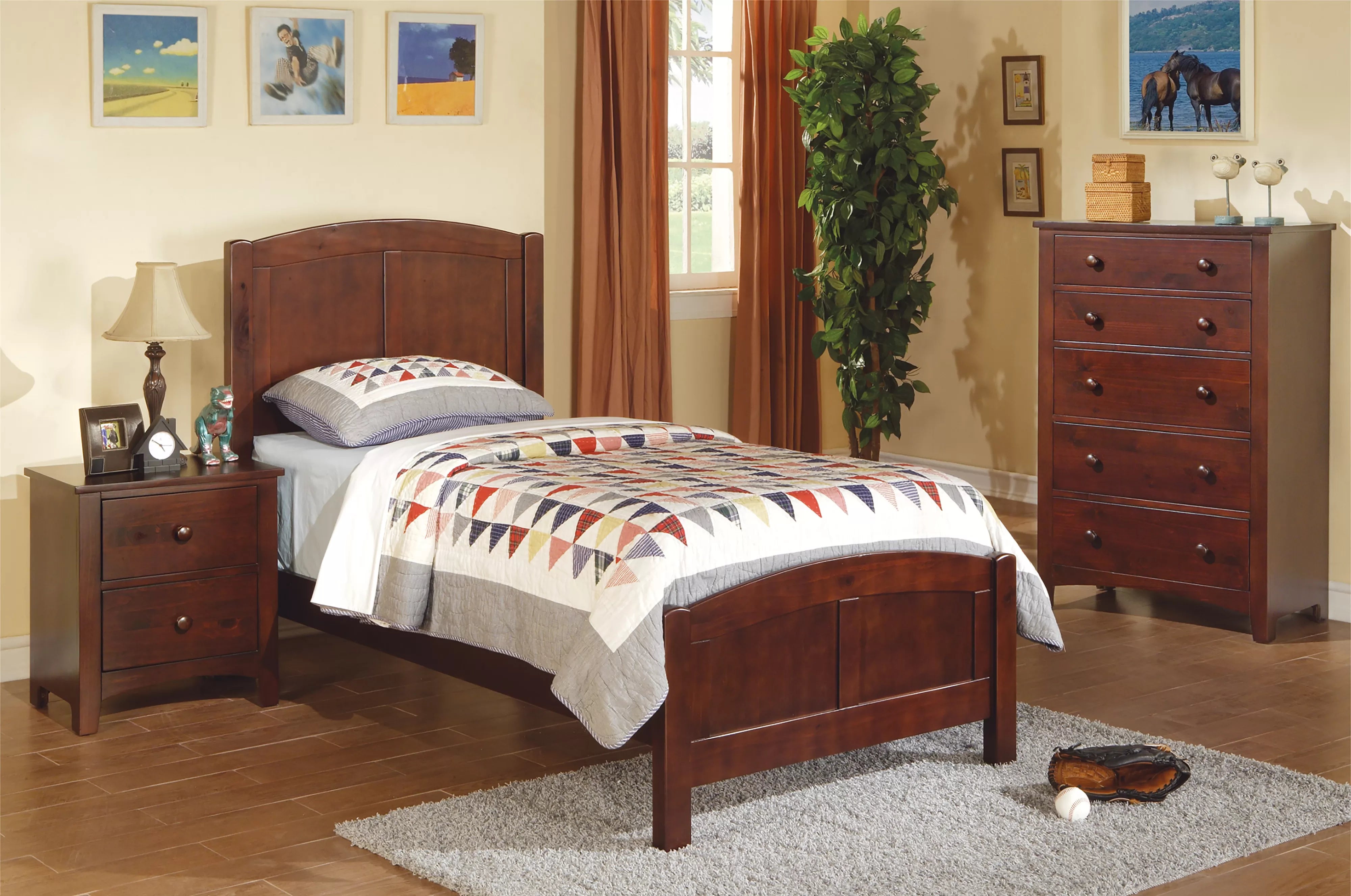 brown twin bed