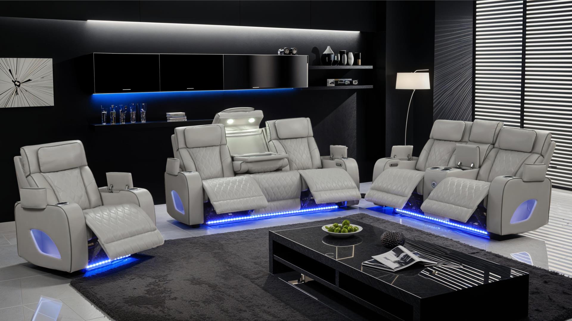 Fortuner Living Room Set in Ice