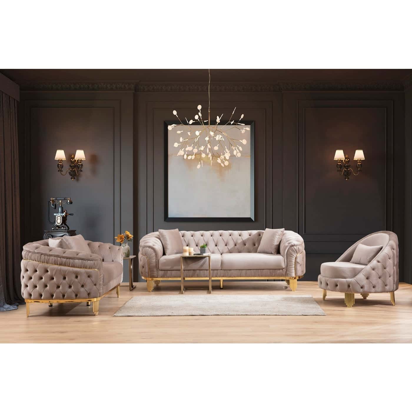 vanessa 2 p set - taupe