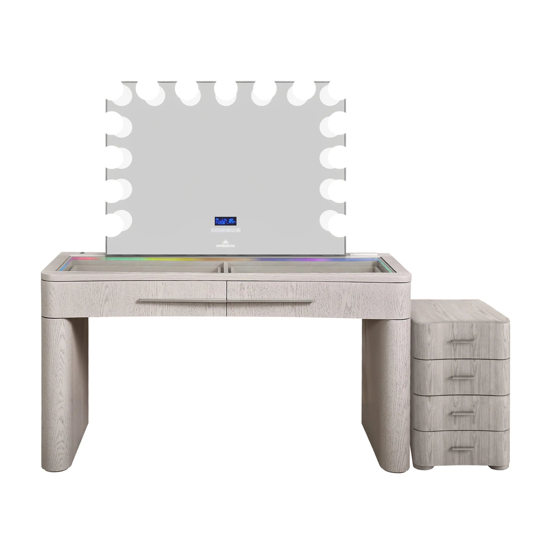SlayStation® Willow Premium Vanity Table w/ RGB Light + Vanity Mirror Bundle