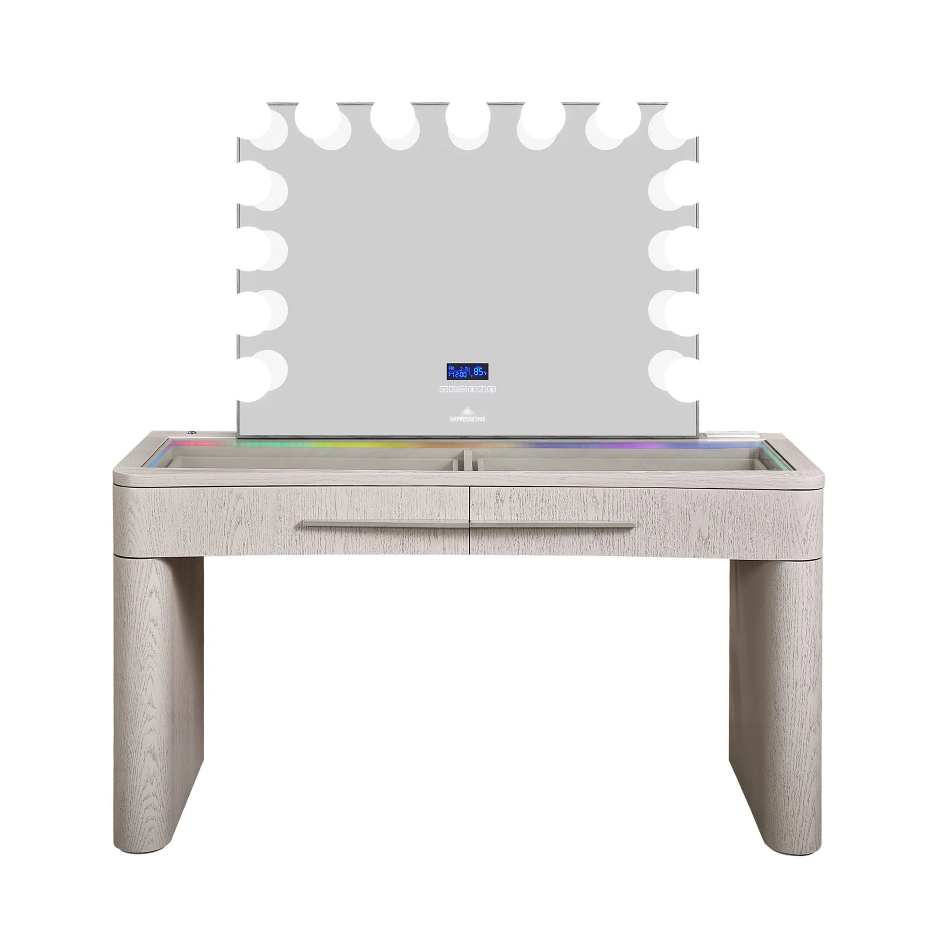 SlayStation® Willow Premium Vanity Table w/ RGB Light + Vanity Mirror Bundle