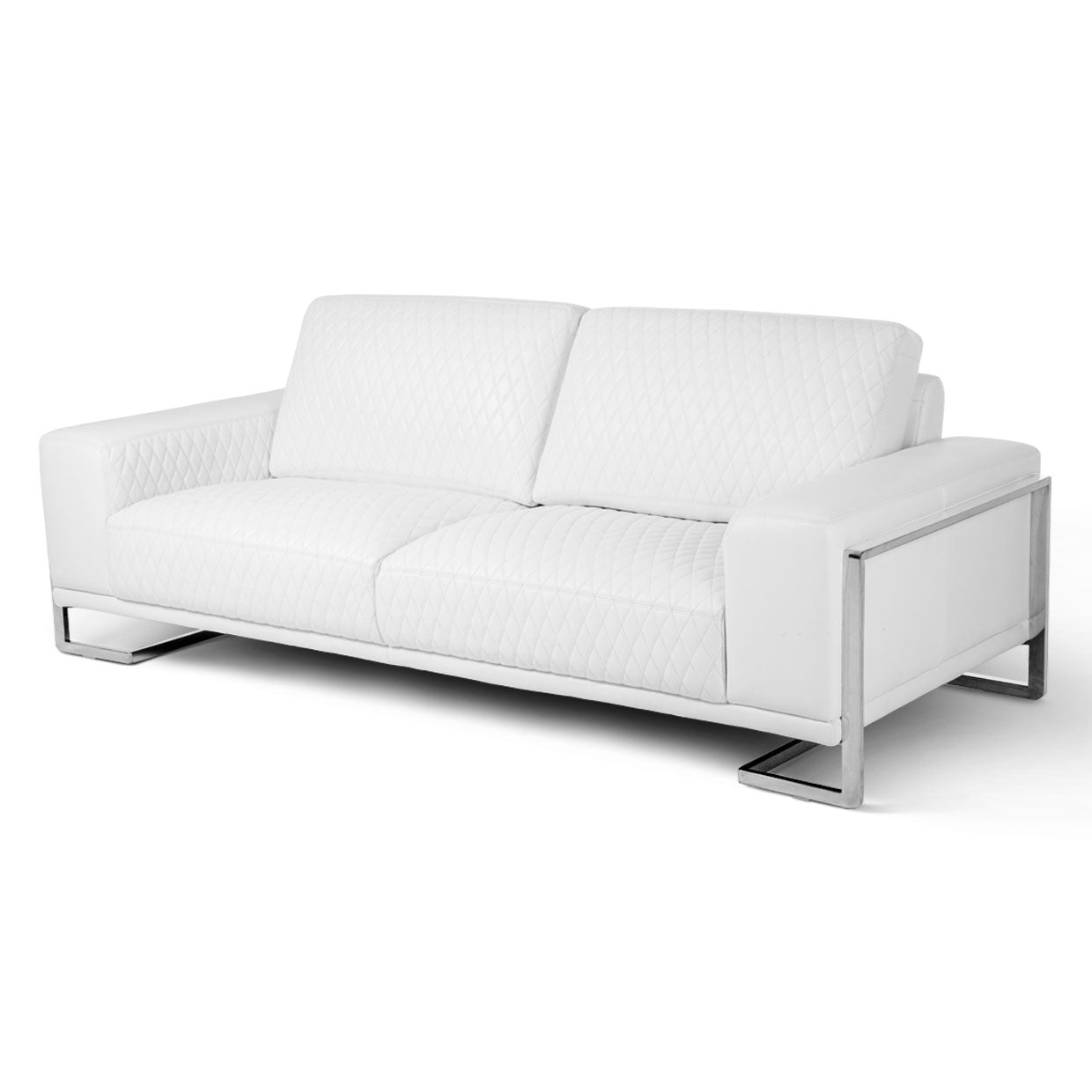 MIA BELLA Gianna Leather Sofa - White