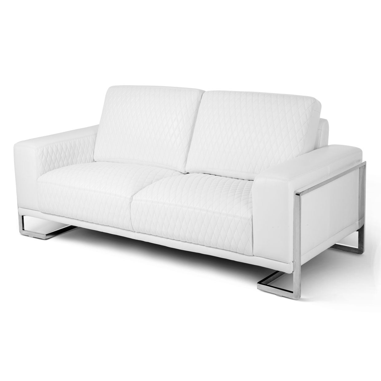 MIA BELLA Gianna Leather Sofa - White