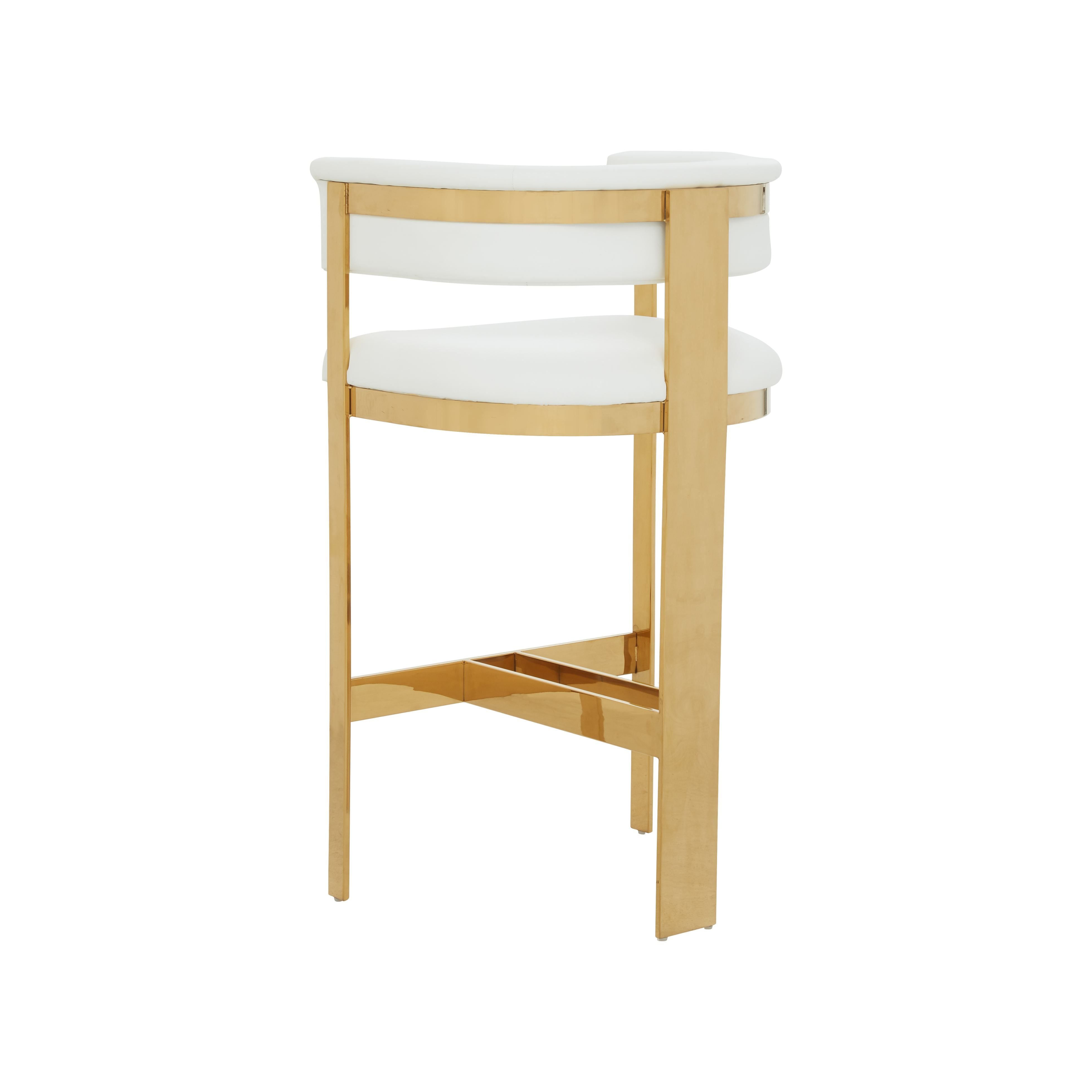 Modrest Boswell - Modern White + Gold Barstool