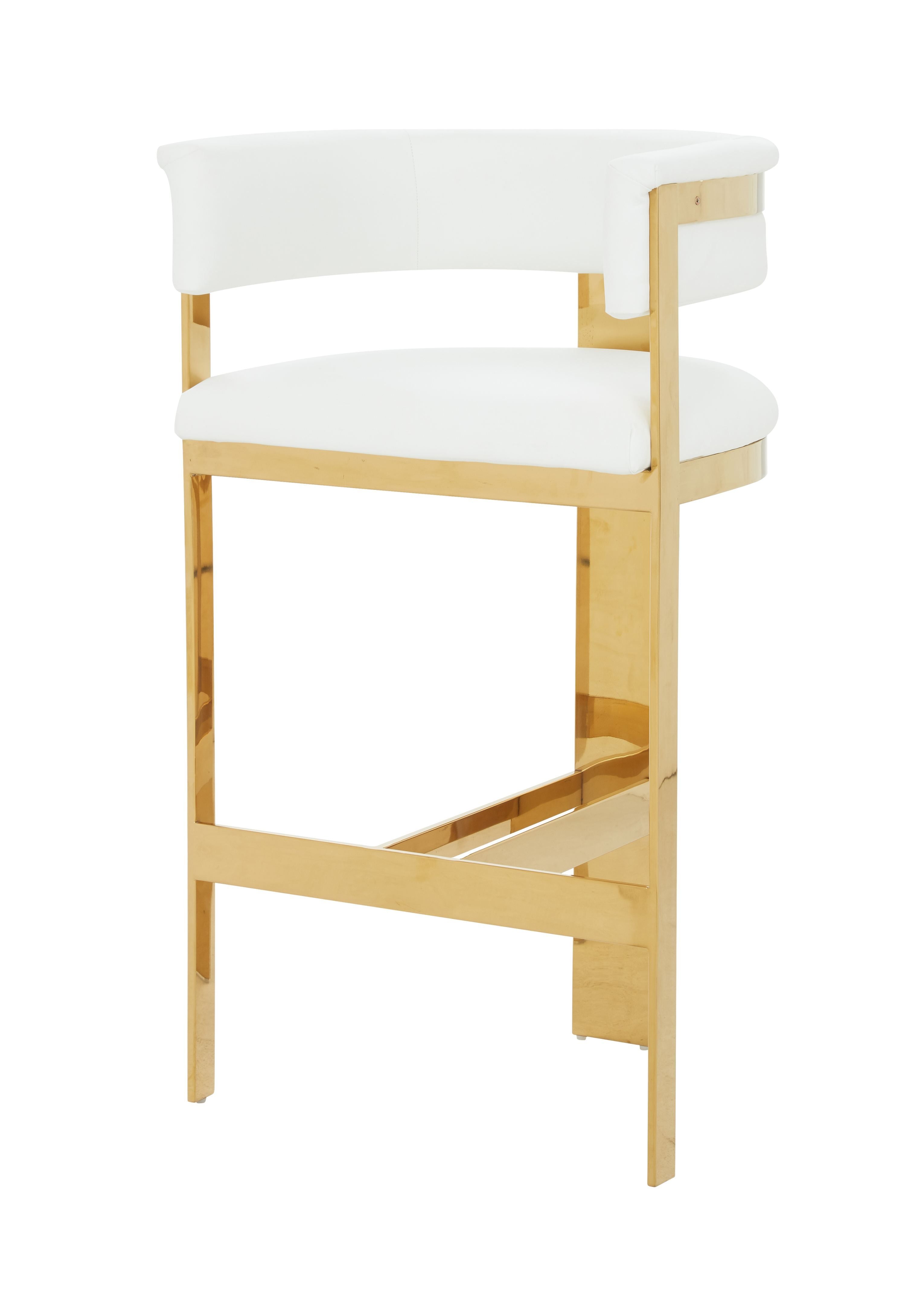 Modrest Boswell - Modern White + Gold Barstool