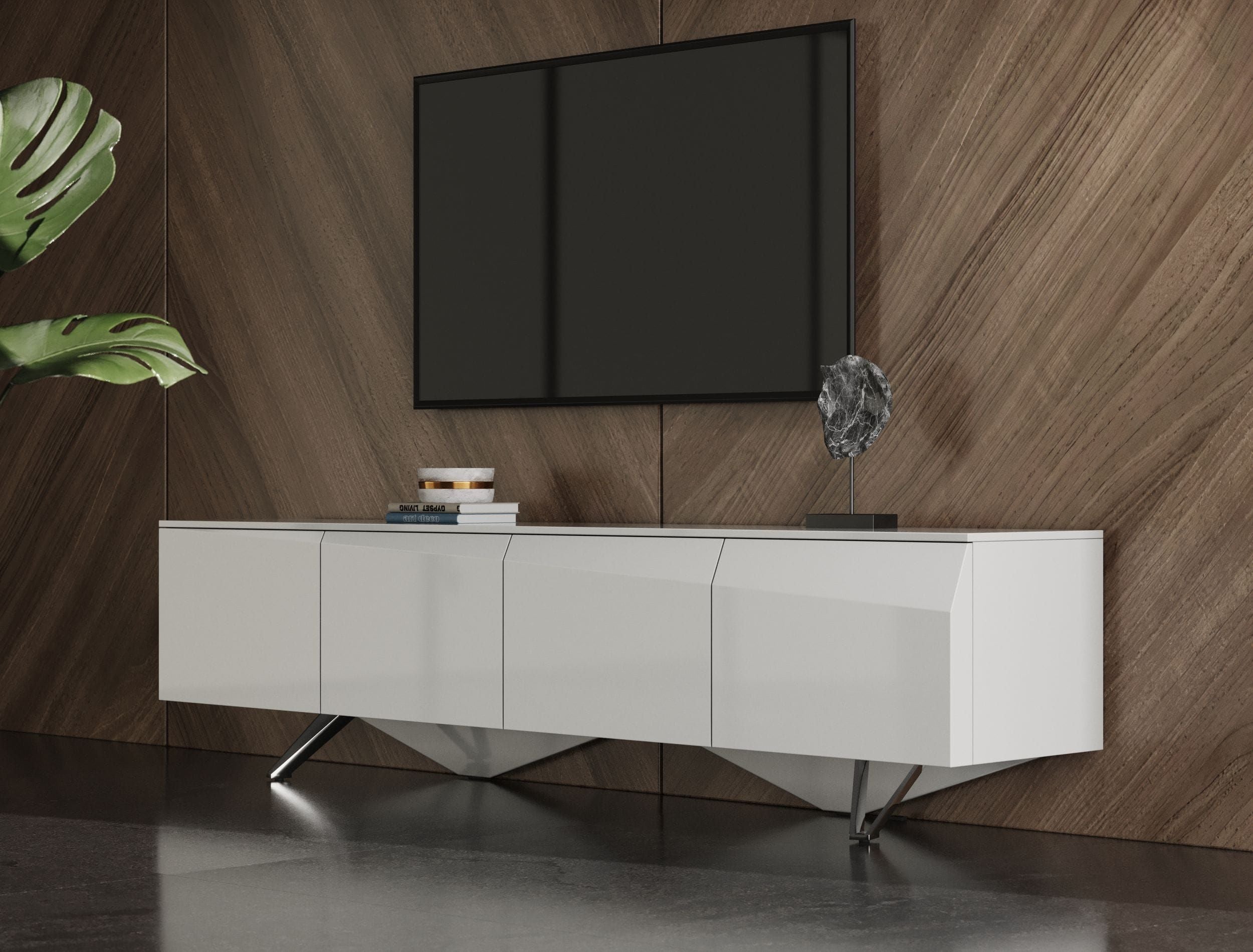 Modrest Columbia - Modern White TV Stand