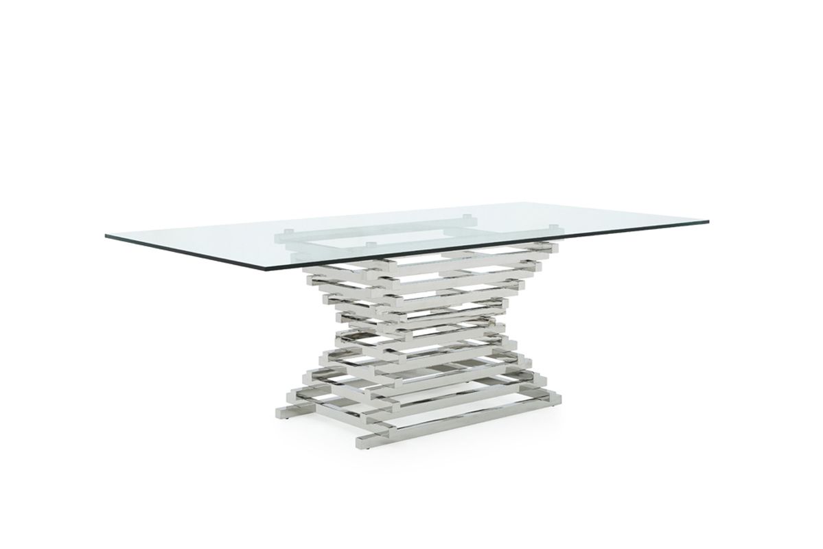 Modrest Crawford Modern Rectangular Glass Dining Table