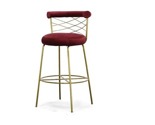 Modrest Dakin - Modern Glam Red & Gold Barstool